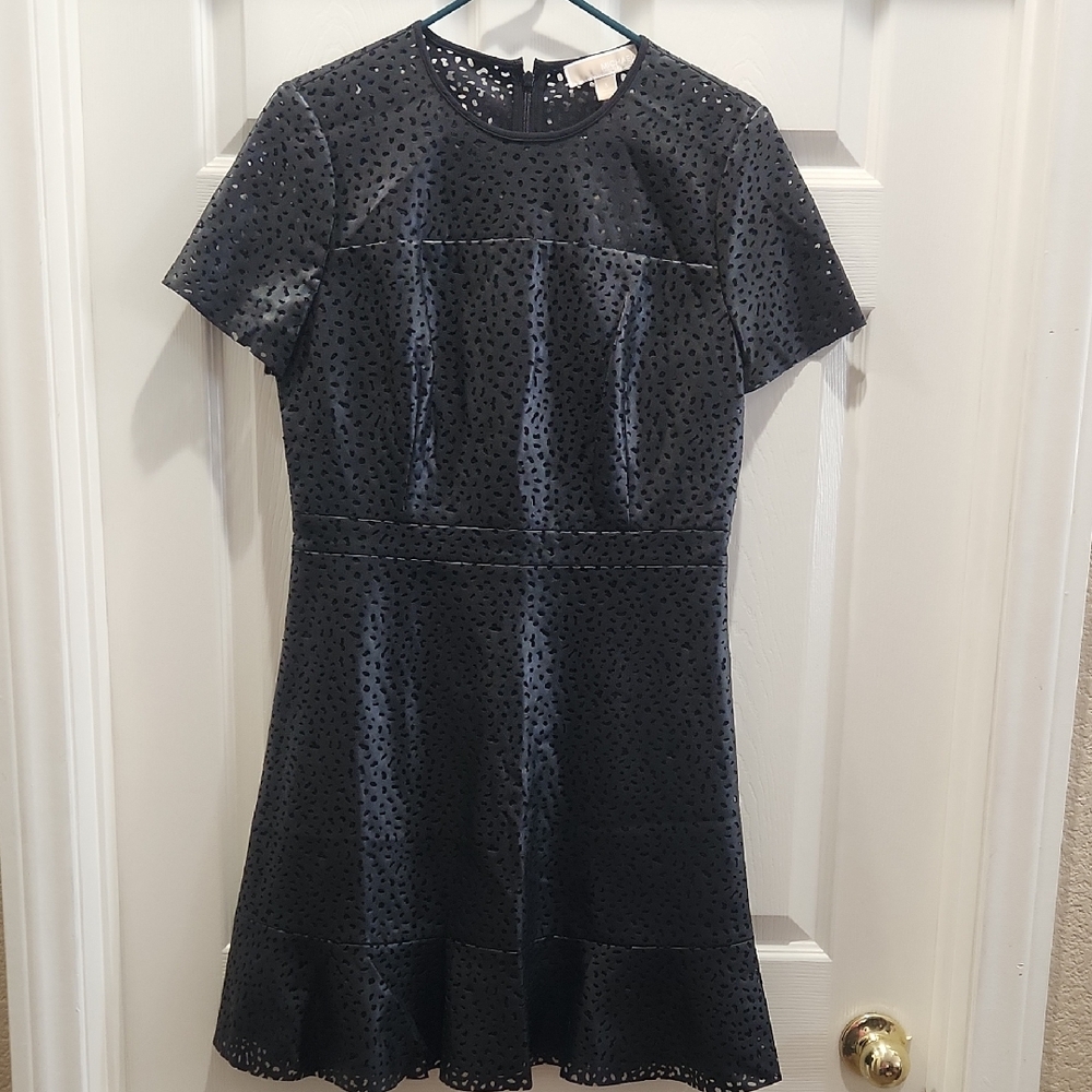 MICHAEL Michael Kors Black Eyelet Mini Dress